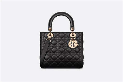 lady dior media nera|Borsa media Lady Dior.